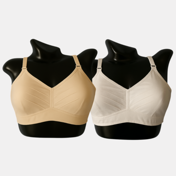 Three Tucks Grace | 100% Cotton Non-Padded Bra for Women - Pack of 2